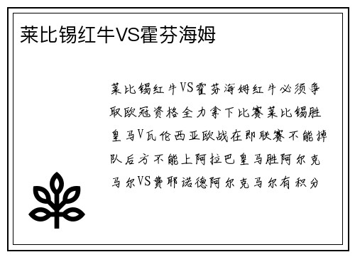 莱比锡红牛VS霍芬海姆